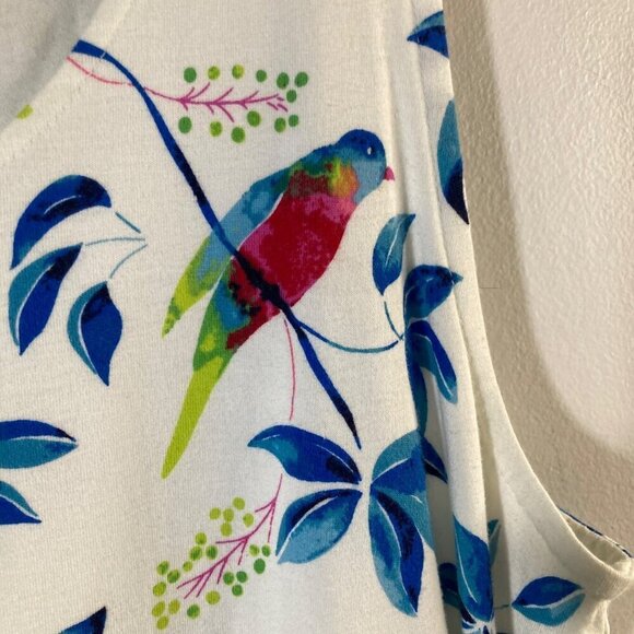 Womens Motherhood Maternity Stretch Dress Ruched Sides Floral Bird M - Picture 5 of 9